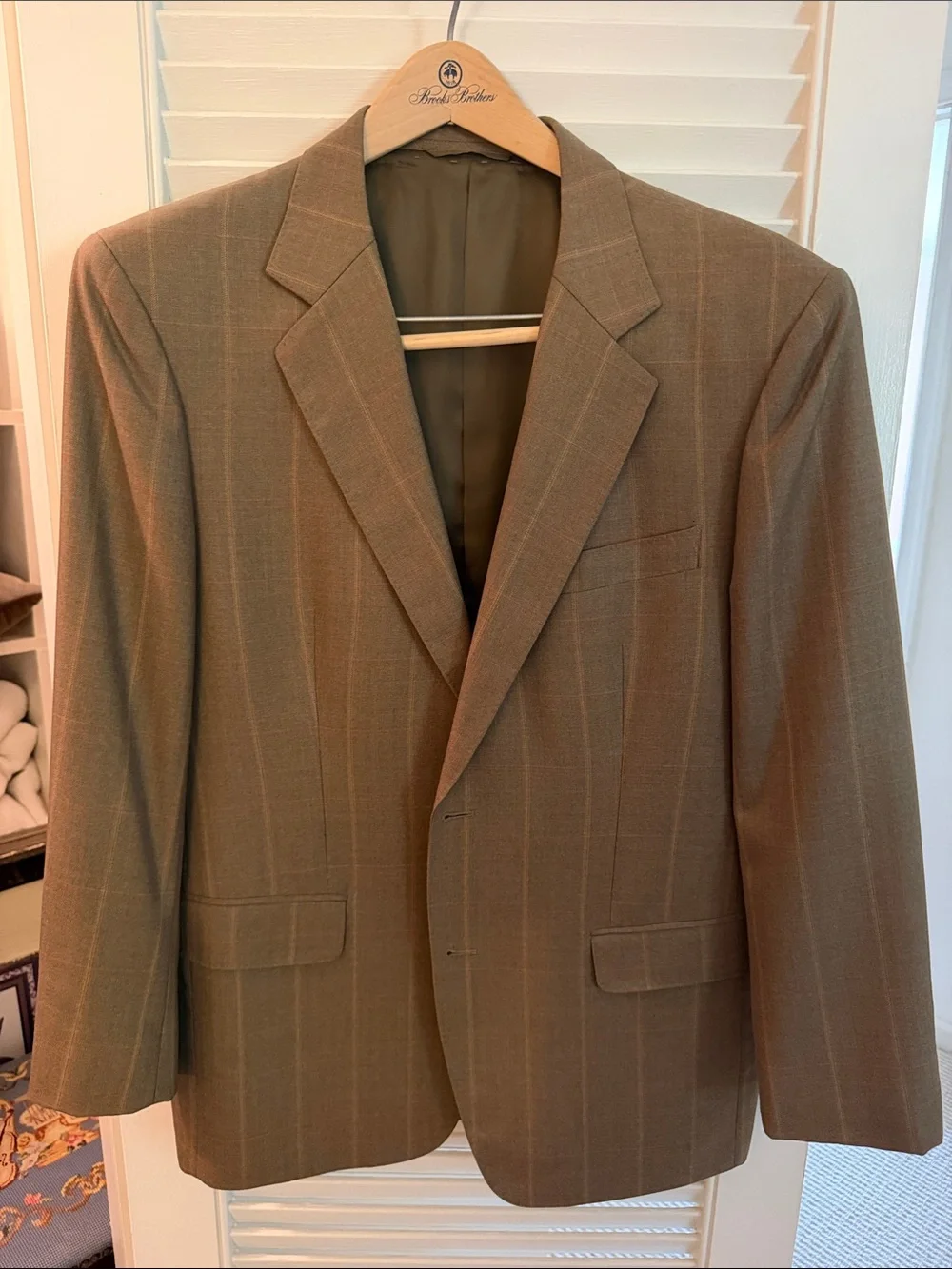 Men's Tailored Brown Pinstripe Blazer